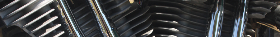 Close up of a bike engine
