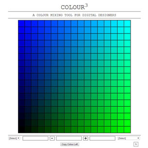 Screenshot of my Colour Cube site